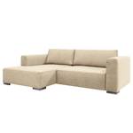 Hoekbank Heaven Colors Style S geweven stof - Stof TCU: 1 warm beige - Longchair vooraanzicht links - Geen functie