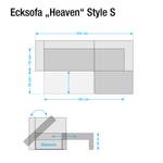 Canapé d'angle Heaven Colors Style S Tissu - Tissu TCU : 19 pencil grey - Méridienne courte à droite (vue de face) - Fonction couchage