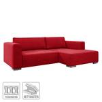 Hoekbank Heaven Colors Style S geweven stof - Stof TCU: 7 warm red - Longchair vooraanzicht rechts - Slaapfunctie