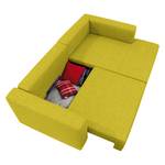 Ecksofa Heaven Colors Style S Webstoff Stoff TCU: 5 cool lemon - Longchair davorstehend rechts - Schlaffunktion