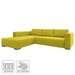 Canapé d'angle Heaven Colors Style XL Tissu - Tissu TCU : 5 cool lemon - Méridienne courte à gauche (vue de face) - Fonction couchage