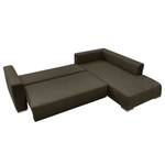 Ecksofa Heaven Colors Style XL Webstoff Stoff TCU: 4 vintage brown - Longchair davorstehend rechts - Schlaffunktion