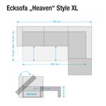 Ecksofa Heaven Colors Style XL Webstoff Stoff TCU: 6 fresh blue - Longchair davorstehend rechts - Schlaffunktion