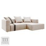 Hoekbank Heaven Stripe geweven stof longchair vooraanzicht rechts - Beige/bruin - 3 kussens