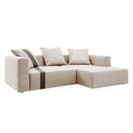 Hoekbank Heaven Stripe geweven stof longchair vooraanzicht rechts - Beige/bruin - Zonder kussens