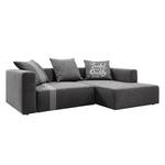 Ecksofa Heaven Stripe Webstoff Longchair davorstehend rechts - Grau / Hellgrau - 3 Kissen