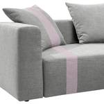 Ecksofa Heaven Stripe Webstoff Longchair davorstehend rechts - Hellgrau/Lavendel - Ohne Kissen