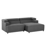 Ecksofa Hillier Webstoff Anthrazit Webstoff Anthrazit - Longchair davorstehend rechts