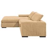 Hoekbank Hixon I geweven stof - Beige - Longchair vooraanzicht links