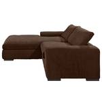 Ecksofa Hixon II Webstoff Braun / Rot - Longchair davorstehend links