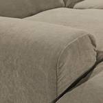 Hoekbank Hixon II geweven stof - Taupe/roze - Longchair vooraanzicht links