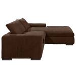 Ecksofa Hixon I Webstoff Braun - Longchair davorstehend rechts