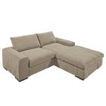 Ecksofa Hixon I Webstoff Taupe - Longchair davorstehend rechts