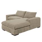 Ecksofa Hixon II Webstoff Taupe / Grün - Longchair davorstehend rechts