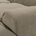 Ecksofa Hixon II Webstoff Taupe / Rot - Longchair davorstehend rechts