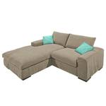 Ecksofa Hixon II Webstoff Taupe / Türkis - Longchair davorstehend links