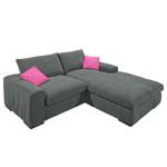 Ecksofa Hixon II Webstoff Grau / Pink - Longchair davorstehend rechts