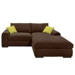 Ecksofa Hixon II Webstoff Braun / Grün - Longchair davorstehend rechts