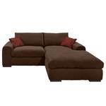 Ecksofa Hixon II Webstoff Braun / Rot - Longchair davorstehend rechts