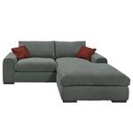 Ecksofa Hixon II Webstoff Grau / Rot - Longchair davorstehend rechts