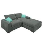 Ecksofa Hixon II Webstoff Grau / Türkis - Longchair davorstehend rechts