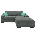 Ecksofa Hixon II Webstoff Grau / Türkis - Longchair davorstehend rechts