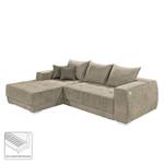 Ecksofa Holvik (mit Schlaffunktion) Webstoff - Cappuccino - Longchair davorstehend links