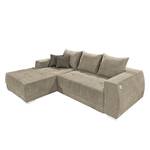 Ecksofa Holvik (mit Schlaffunktion) Webstoff - Cappuccino - Longchair davorstehend links