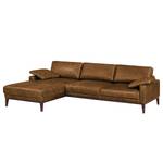 Ecksofa Horley Echtleder Braun - Longchair davorstehend links