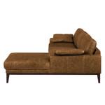 Hoekbank HORLEY met chaise longue Leer Cerys: Bruin - Longchair vooraanzicht rechts