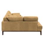 Ecksofa Horley Echtleder Beige - Ottomane davorstehend links