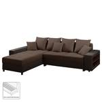 Canapé d'angle Huby (convertible)- Tissu Marron - Cuir synthétique - Textile - 250 x 88 x 192 cm