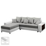 Ecksofa Huby (mit Schlaffunktion) Websto Grau - Weiß - Kunstleder - Textil - 250 x 88 x 192 cm