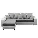 Ecksofa Huby (mit Schlaffunktion) Websto Grau - Weiß - Kunstleder - Textil - 250 x 88 x 192 cm