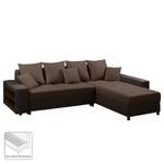 Canapé d'angle Huby (convertible)- Tissu Marron - Cuir synthétique - Textile - 250 x 88 x 192 cm