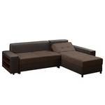 Ecksofa Huby (mit Schlaffunktion) Websto Braun - Kunstleder - Textil - 250 x 88 x 192 cm