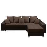 Ecksofa Huby (mit Schlaffunktion) Websto Braun - Kunstleder - Textil - 250 x 88 x 192 cm