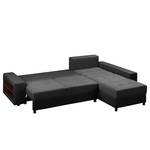 Ecksofa Huby (mit Schlaffunktion) Websto Schwarz - Grau - Kunstleder - Textil - 250 x 88 x 192 cm