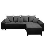 Ecksofa Huby (mit Schlaffunktion) Websto Schwarz - Grau - Kunstleder - Textil - 250 x 88 x 192 cm