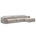 Ecksofa HUDSON 3-Sitzer mit Longchair Echtleder Neka: Hellgrau - Breite: 317 cm - Longchair davorstehend rechts