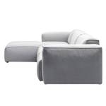 Ecksofa HUDSON 3-Sitzer mit Longchair Webstoff Saia: Hellgrau - Breite: 317 cm - Longchair davorstehend links