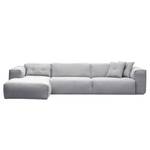 Ecksofa HUDSON 3-Sitzer mit Longchair Webstoff Saia: Hellgrau - Breite: 317 cm - Longchair davorstehend links