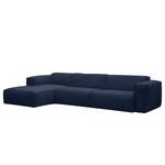 Hoekbank HUDSON 3-zits met chaise longue Geweven stof Milan: Lichtblauw - Breedte: 328 cm - Longchair vooraanzicht links