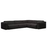 Ecksofa HUDSON mit Rundecke Webstoff Anda II: Anthrazit - Ecke davorstehend rechts