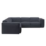 Ecksofa HUDSON mit Rundecke Webstoff Milan: Anthrazit - Ecke davorstehend rechts