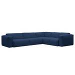 Ecksofa HUDSON mit Rundecke Webstoff Anda II: Blau - Ecke davorstehend rechts