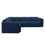 Ecksofa HUDSON mit Rundecke Webstoff Anda II: Blau - Ecke davorstehend rechts