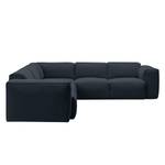 Ecksofa HUDSON mit Rundecke Webstoff Anda II: Grau - Ecke davorstehend rechts