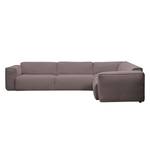 Ecksofa HUDSON mit Rundecke Webstoff Milan: Grau-Braun - Ecke davorstehend rechts