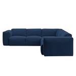 Ecksofa HUDSON mit Rundecke Webstoff Anda II: Blau - Ecke davorstehend links